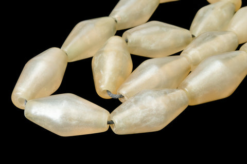 16" Strand 24mm x 12mm Champagne Long Bicone Resin Beads (18 Pcs) #RES504