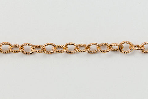 1.8mm x 2mm Rose Gold Filled Knurled Cable Chain #RGA089-General Bead