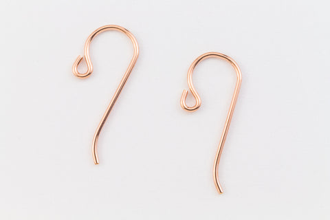 25mm Rose Gold Filled Shepherd Hook Ear Wire #RGD017-General Bead