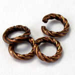 8mm Antique Copper 18 Gauge Twist Jump Ring #RJI026-General Bead