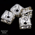 4.5mm Silver/Crystal Squaredelle-General Bead