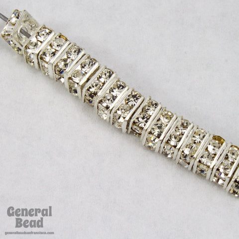 4.5mm Silver/Crystal Squaredelle-General Bead