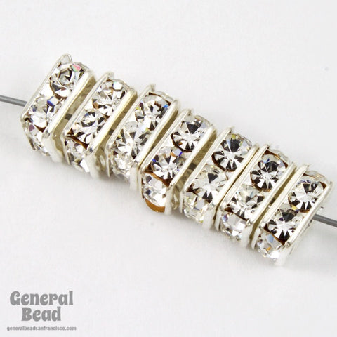 8mm Crystal/Silver Squaredelle #RSA703