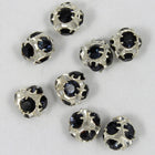 4.5mm Jet/Silver Rhinestone Ball Bead-General Bead