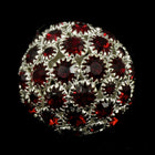 23mm Siam/Silver Rhinestone Ball-General Bead