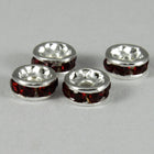 4.5mm Siam/Silver Rhinestone Rondelle-General Bead