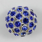 23mm Sapphire/Silver Rhinestone Ball-General Bead