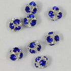 4.5mm Sapphire/Silver Rhinestone Ball Bead-General Bead