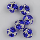 5.5mm Sapphire/Silver Rhinestone Ball Bead-General Bead