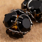 6.5mm Jet/Gunmetal Rhinestone Ball Bead-General Bead