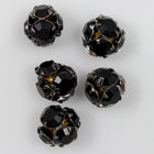 6.5mm Jet/Gunmetal Rhinestone Ball Bead-General Bead
