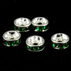 4.5MM Rhinestone Rondelle (Emerald/Silver)-General Bead