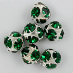 5.5mm Emerald/Silver Rhinestone Ball Bead-General Bead