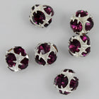 5.5mm Amethyst/Silver Rhinestone Ball Bead-General Bead