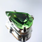 Swarovski 10mm x 6mm Peridot/Silver Sew-on Pear Rhinestone #RSG022