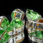 Swarovski 10mm x 6mm Peridot/Silver Sew-on Pear Rhinestone #RSG022