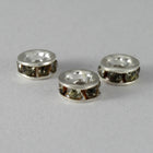 4.5MM Rhinestone Rondelle (Black Diamond/Silver)-General Bead
