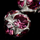 5.5mm Rose/Silver Rhinestone Ball Bead-General Bead