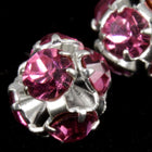 4.5mm Rose/Silver Rhinestone Ball Bead-General Bead