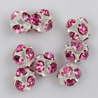 4.5mm Rose/Silver Rhinestone Ball Bead-General Bead