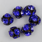 5.5mm Sapphire/Gunmetal Rhinestone Ball Bead-General Bead