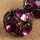 5.5mm Amethyst/Gunmetal Swarovski Rhinestone Ball Bead #RSN096