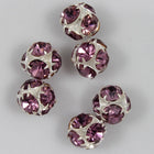 5.5mm Light Amethyst/Silver Rhinestone Ball Bead-General Bead