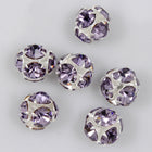 5.5mm Lavender/Silver Rhinestone Ball Bead-General Bead