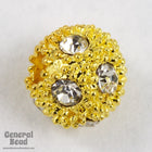 8mm Crystal/Gold Rhinestone Granulated Bead-General Bead