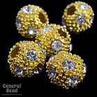 8mm Crystal/Gold Rhinestone Granulated Bead-General Bead