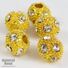 8mm Crystal/Gold Rhinestone Granulated Bead-General Bead