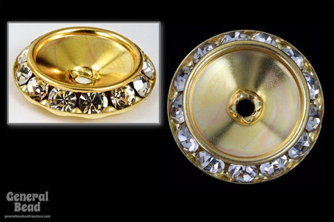20mm Gold Setting with Rhinestones #RTA058-General Bead