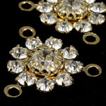 Rhinestone Flowers- Gold/Crystal-General Bead