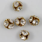 6.5mm Crystal/Gold Rhinestone Ball Bead-General Bead