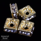 4.5mm Gold/Crystal Squaredelle-General Bead