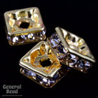 8mm Gold/Crystal Squaredelle-General Bead