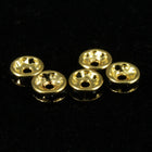 6mm Jet/Gold Rhinestone Rondelle #RTC504