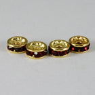 4.5mm Siam/Gold Rhinestone Rondelle-General Bead