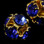 4.5mm Sapphire/Gold Rhinestone Ball Bead-General Bead