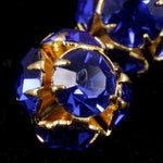 5.5mm Sapphire/Gold Rhinestone Ball Bead-General Bead