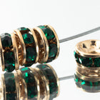 4mm Emerald/Gold Swarovski Rhinestone Rondelle #RTE094