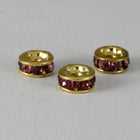 4.5mm Light Amethyst/Gold Rhinestone Rondelle-General Bead