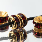 4mm Siam/Gold Swarovski Rhinestone Rondelle #RTC094