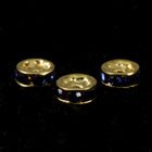 5mm Jet/Gold Rhinestone Rondelle #RTC503