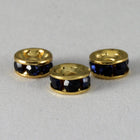 4.5MM Rhinestone Rondelle (Montana/Gold)-General Bead