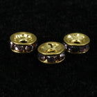 4.5mm Lavender/Gold Rhinestone Rondelle-General Bead