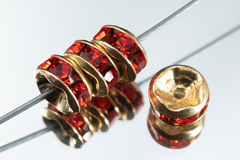 5mm Hyacinth/Gold Rhinestone Rondelle #RTR503