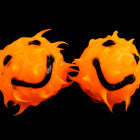 10mm Orange Spiky Rubber Smiley Face Beads #RUA001-General Bead