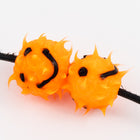10mm Orange Spiky Rubber Smiley Face Beads #RUA001-General Bead