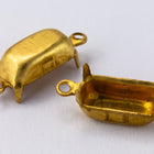 5mm x 10mm Raw Brass Baguette Setting (2 Pcs) #SET017-General Bead